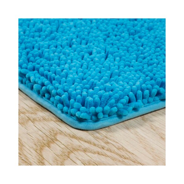 Hastings Home 2 Piece Memory Foam Shag Bath Mat - Blue